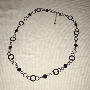 Long gunmetal colored necklace